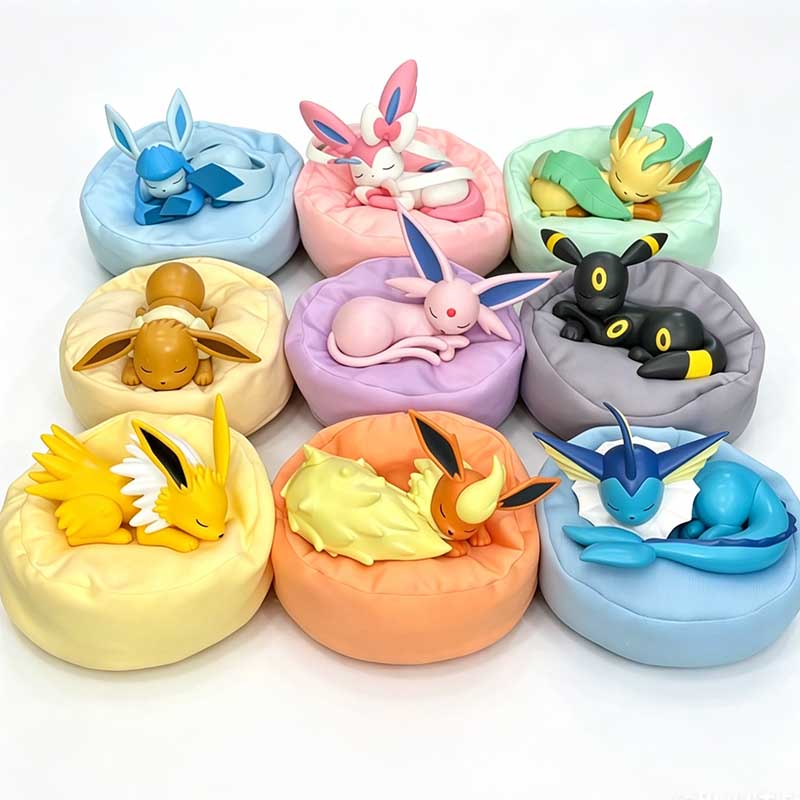 Model Kit Eevee - 9 adet Anime Pokémon Eevee Şekil