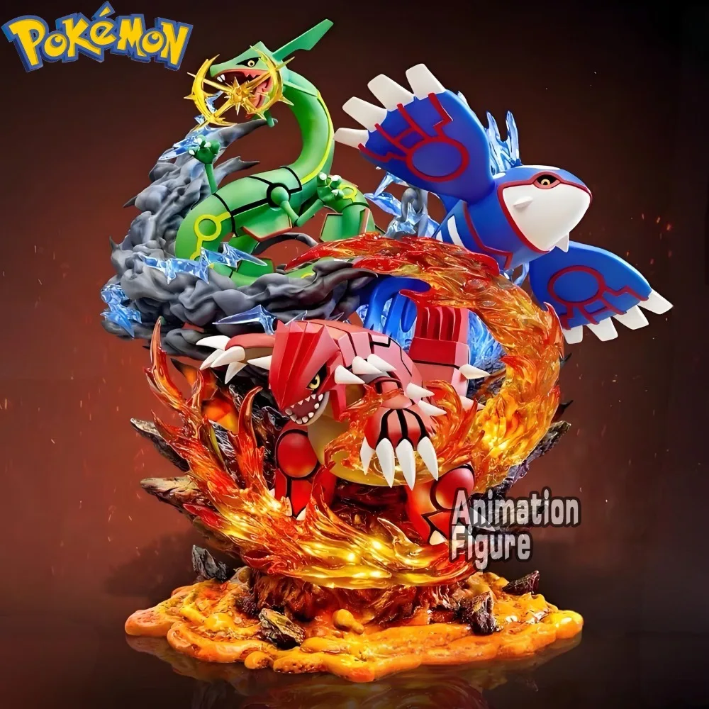 Model Kit Rayquaza - 35cm/13.78in Anime Pokemon Figürü Groudon Kyogre