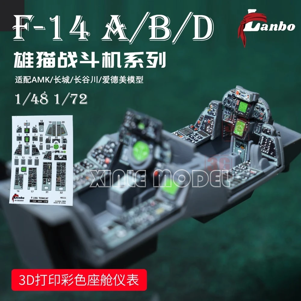 Model Kit Academy - Lanbo 3D renkli kokpit enstrümanı F-14A/B/D