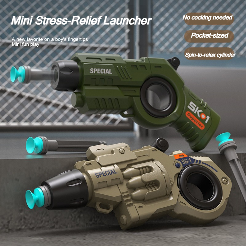 Model Kit Revolver - 2'li Paket EDC Fidget Fırlatıcı Tabanca